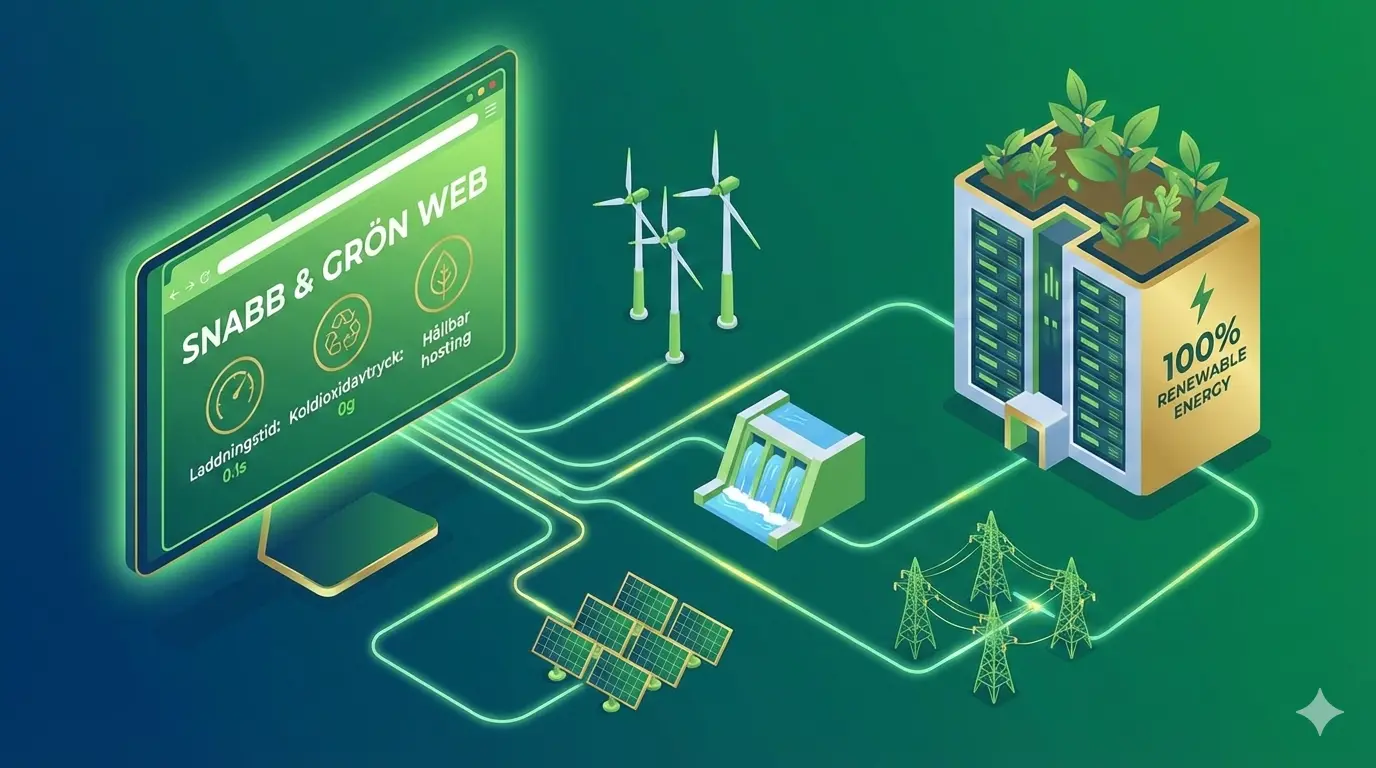 snabbare webbplatser illustration av en snabb, energieffektiv webbplats