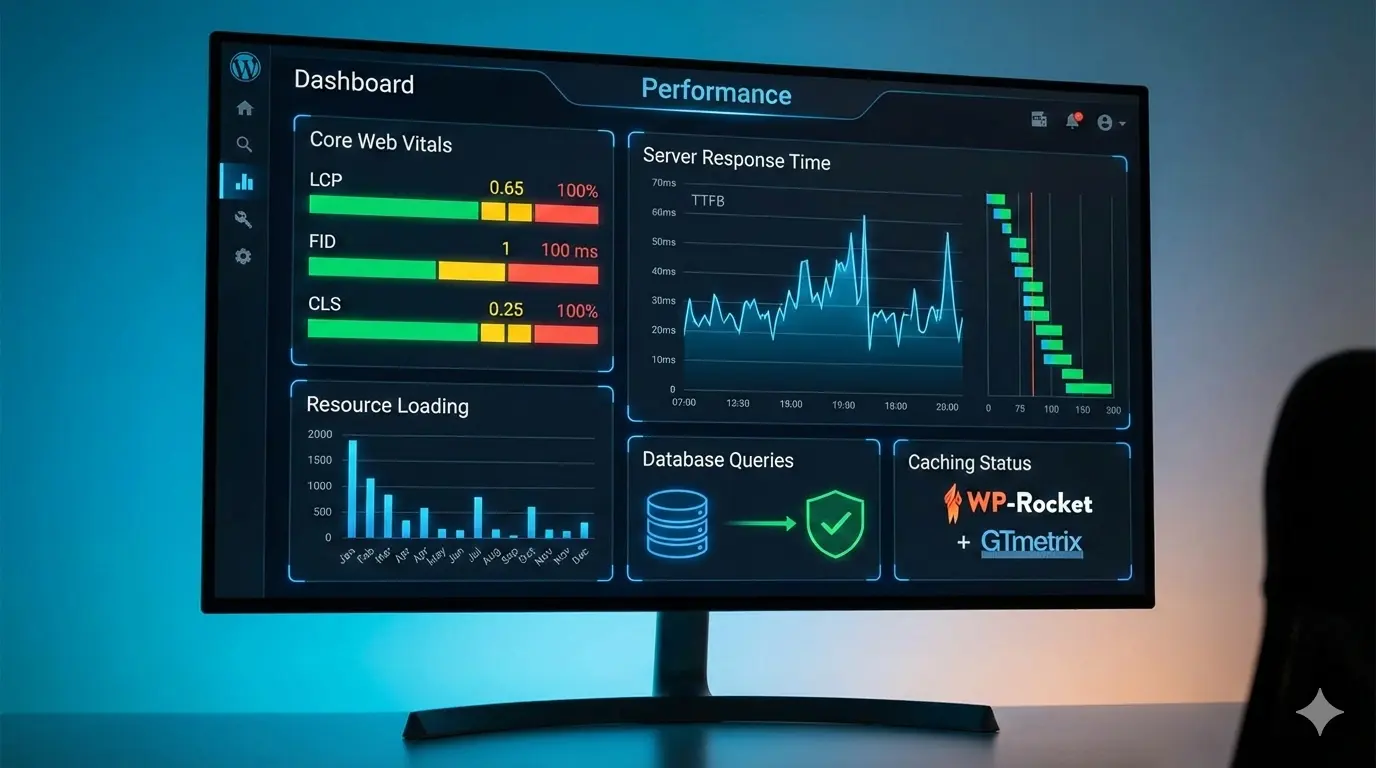 WordPress performance labs visar optimization dashboard