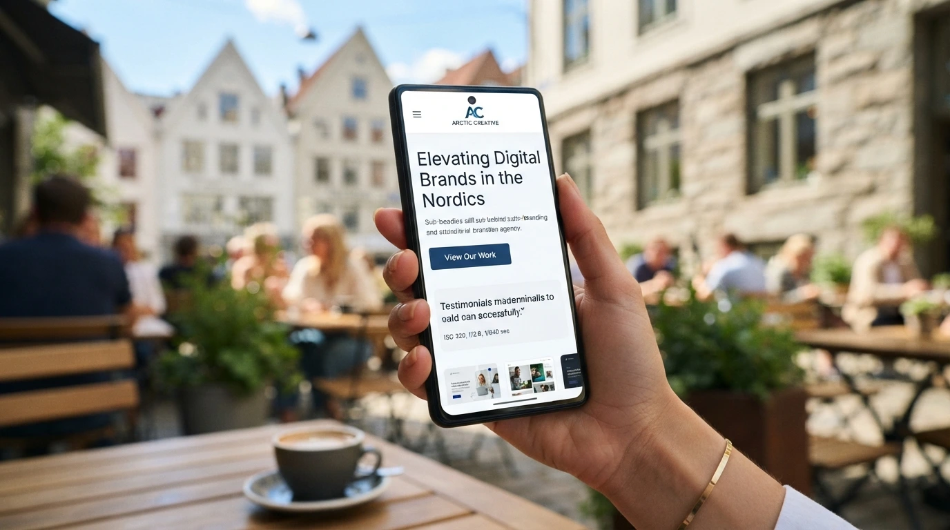 Inte alla webbhotell är skapade lika: Skillnaden mellan billig delad hosting och Managed WordPress 7 Managed WordPress En kvinna sitter på en uteservering och håller en mobil i handen som visar en responsiv, snabbladdad företagshemsida